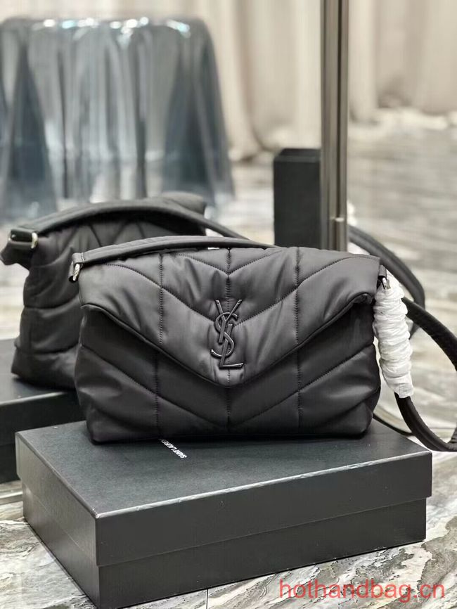 SAINT LAURENT MEDIUM PUFFER IN QUILTED NYLON AND LEATHER Y988336 BLACK SAINT LAURENT MEDIUM PUFFER IN QUILTED NYLON AND LEATHER Y988336 BLACK