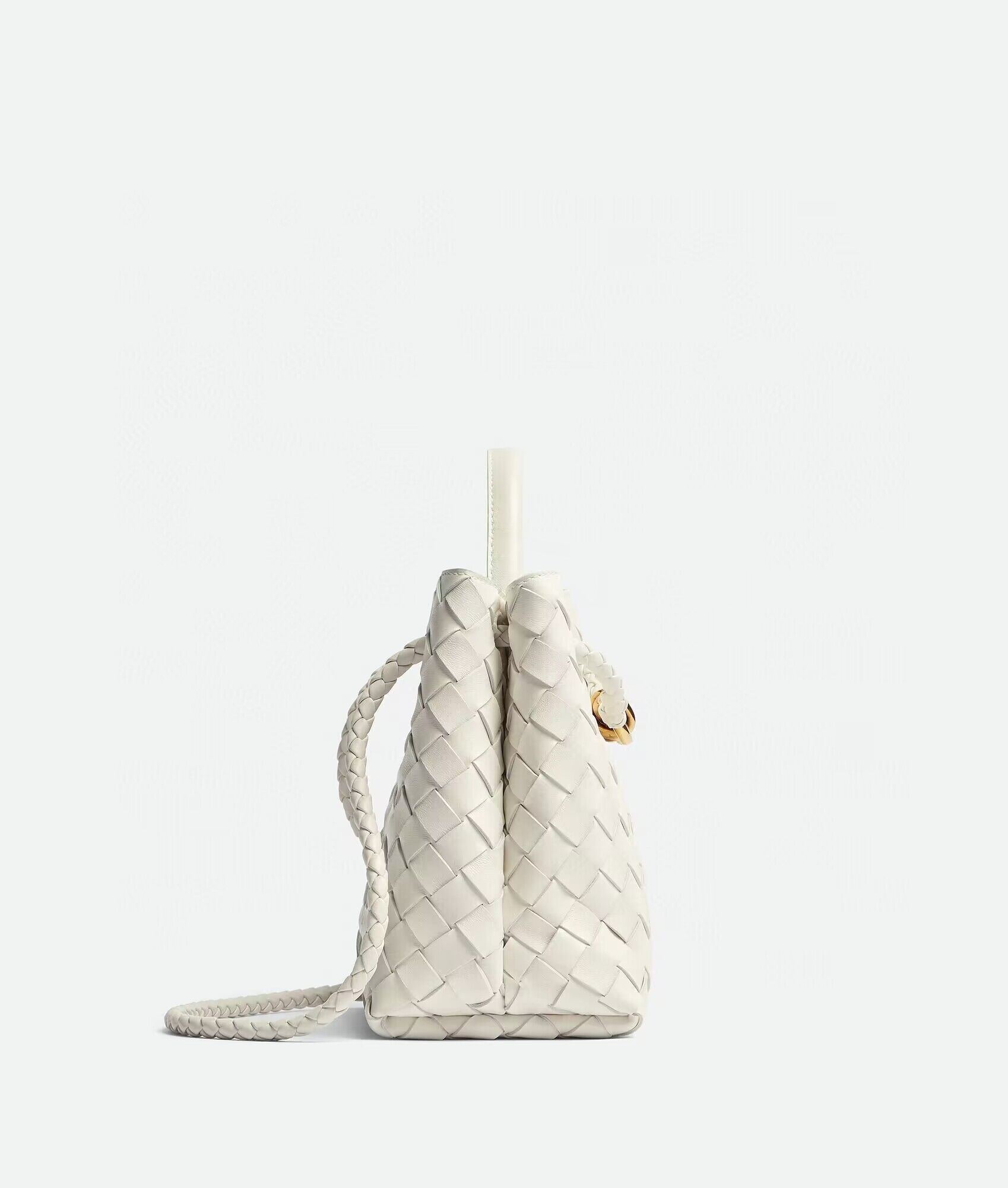 Bottega Veneta Andiamo Small Intrecciato Leather Tote 743572 White Bottega Veneta Andiamo Small Intrecciato Leather Tote 743572 White