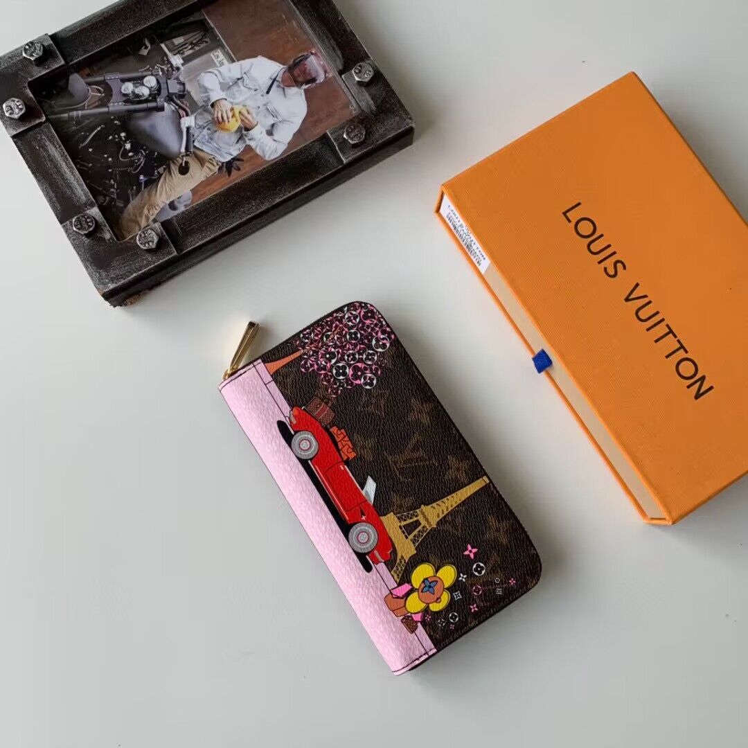 Louis Vuitton Monogram Canvas Zippy Color Pring Wallet M60017 Louis Vuitton Monogram Canvas Zippy Color Pring Wallet M60017