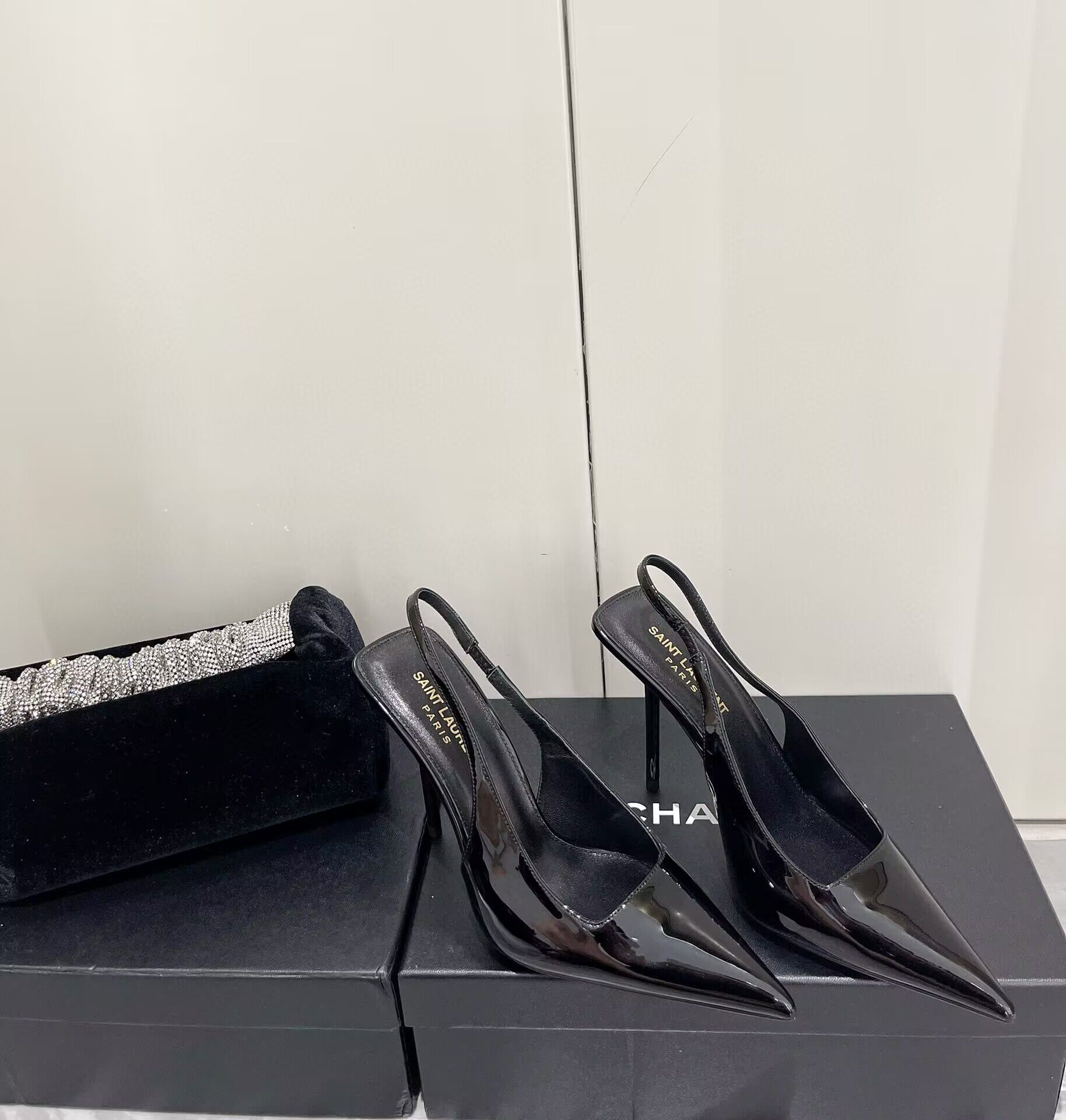 Saint Laurent Shoes heel height 10CM 63301 Black Saint Laurent Shoes heel height 10CM 63301 Black