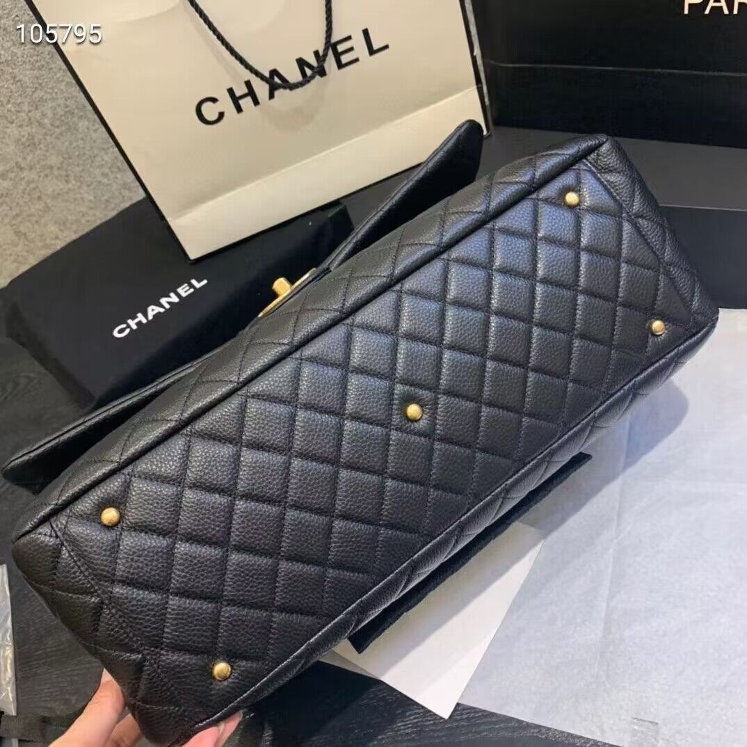 Chanel Large CF Flap Bag Original Leather A91169 Black & Gold Tone Chanel Large CF Flap Bag Original Leather A91169 Black & Gold Tone