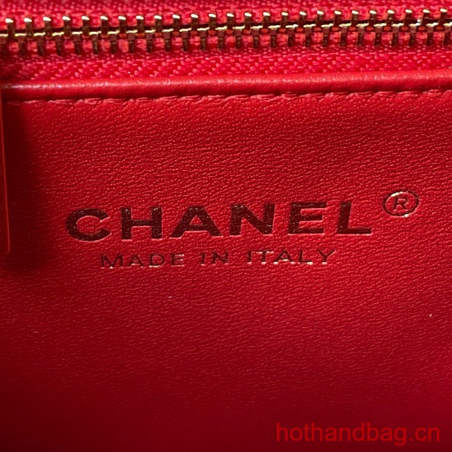 Chanel SMALL FLAP BAG WITH TOP HANDLE AS4306 red