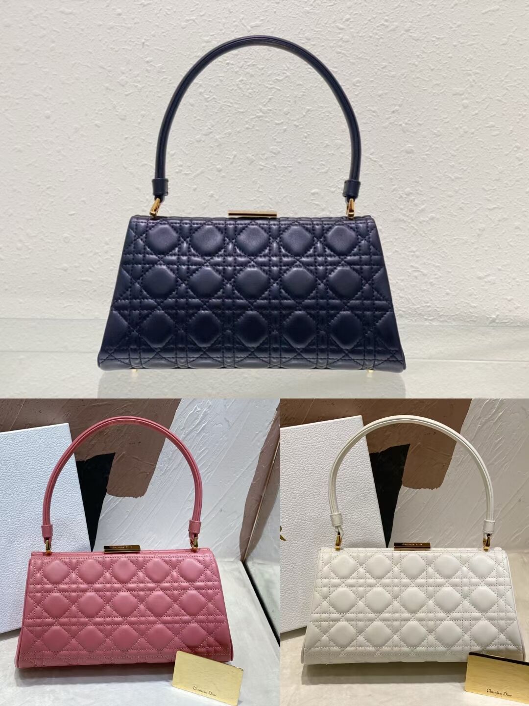 DIOR CARO COLLE NOIRE CLUTCH Cannage Lambskin C0688 black DIOR CARO COLLE NOIRE CLUTCH Cannage Lambskin C0688 black