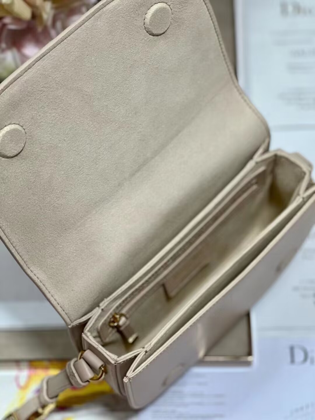 DIOR CD SIGNATURE BAG WITH STRAP Beige CD-Embossed Box Calfskin M9280UZ DIOR CD SIGNATURE BAG WITH STRAP Beige CD-Embossed Box Calfskin M9280UZ