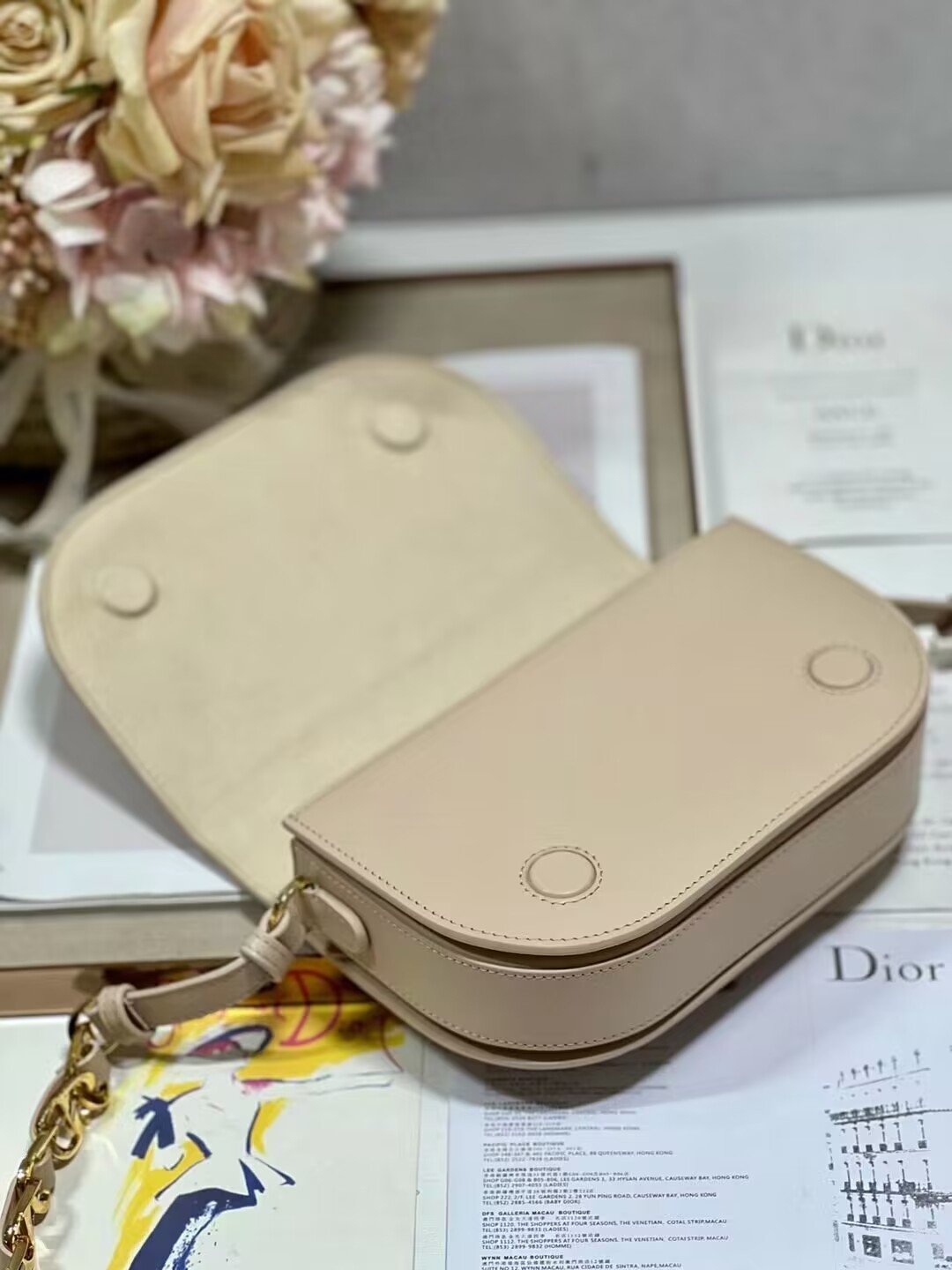 DIOR CD SIGNATURE BAG WITH STRAP Beige CD-Embossed Box Calfskin M9280UZ DIOR CD SIGNATURE BAG WITH STRAP Beige CD-Embossed Box Calfskin M9280UZ