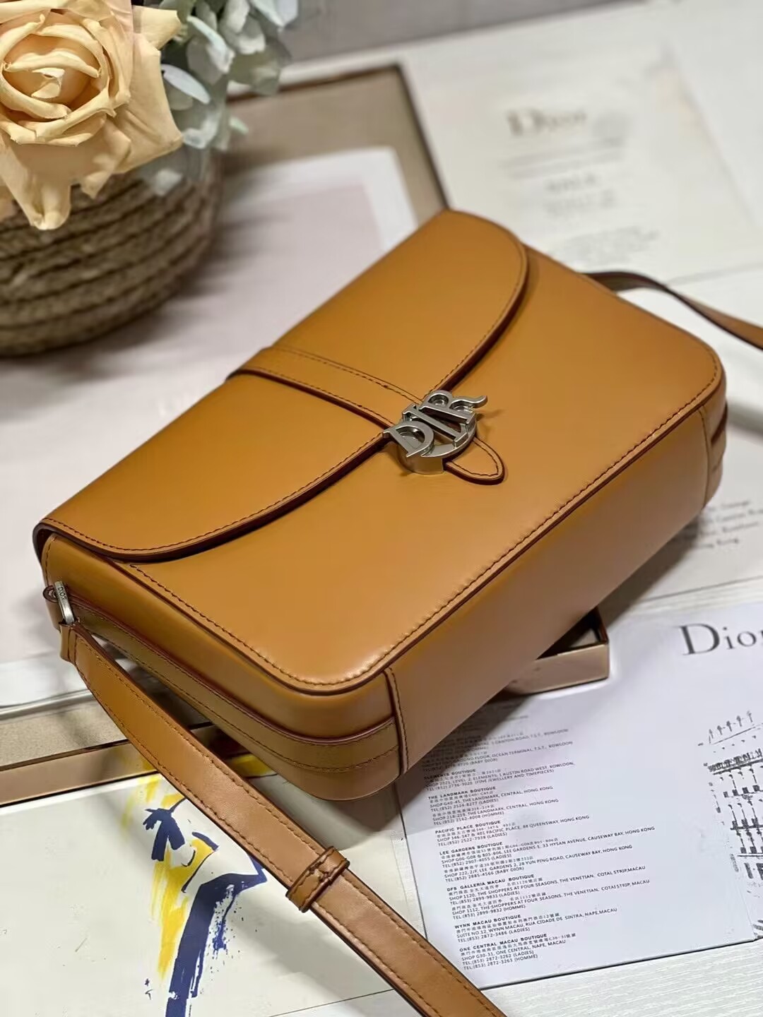 DIOR Calfskin Shoulder Bag C0561 Apricot DIOR Calfskin Shoulder Bag C0561 Apricot