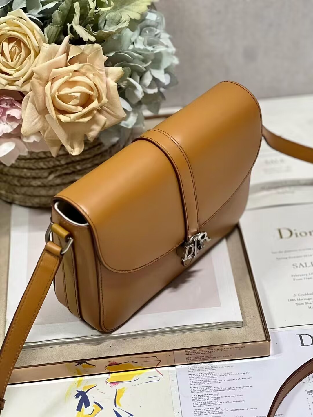 DIOR Calfskin Shoulder Bag C0561 Apricot DIOR Calfskin Shoulder Bag C0561 Apricot