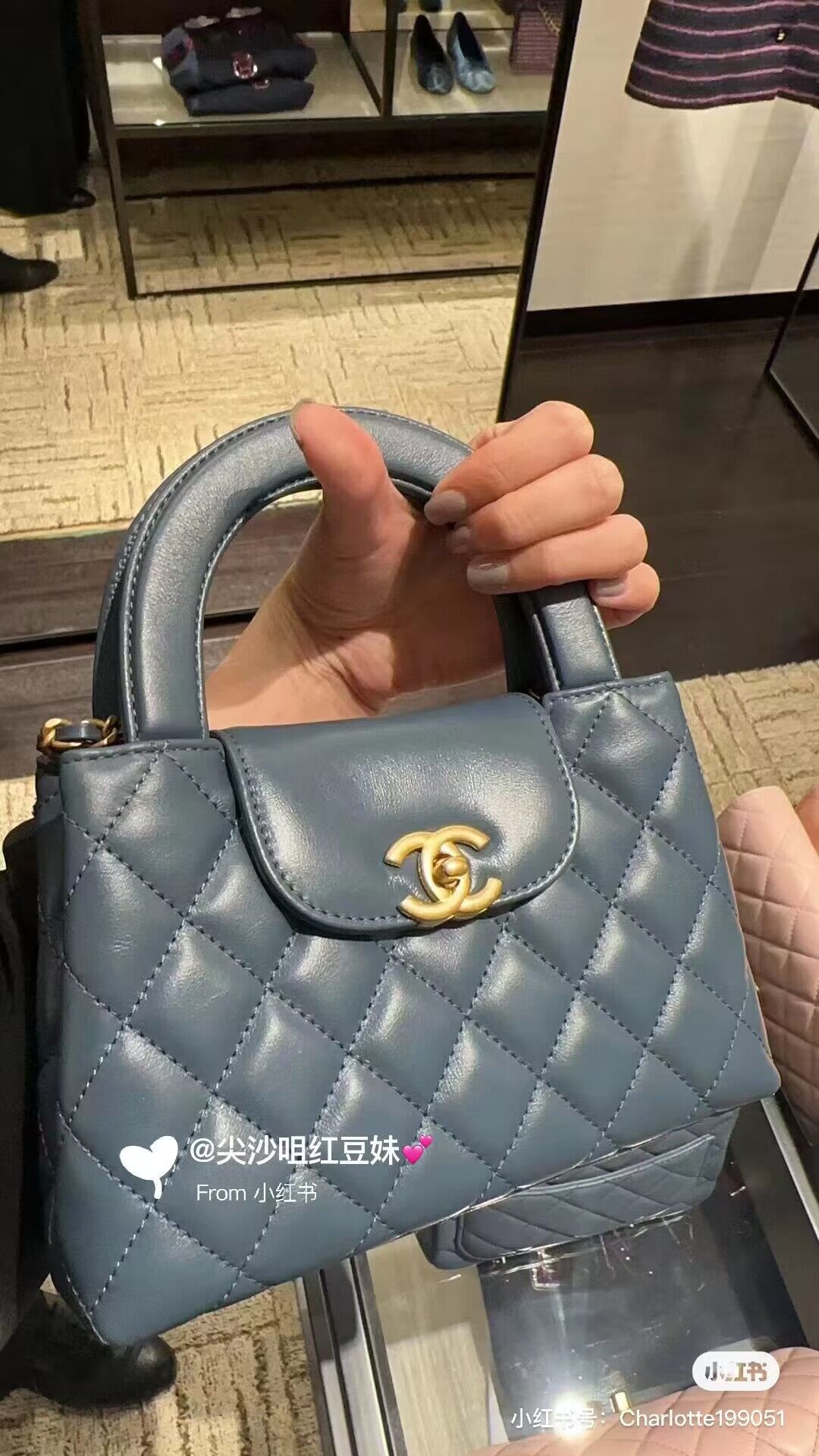 Chanel 23k Vintage Kelly Original Leather Top Handle Bag AS4416 Navy Blue Chanel 23k Vintage Kelly Original Leather Top Handle Bag AS4416 Navy Blue