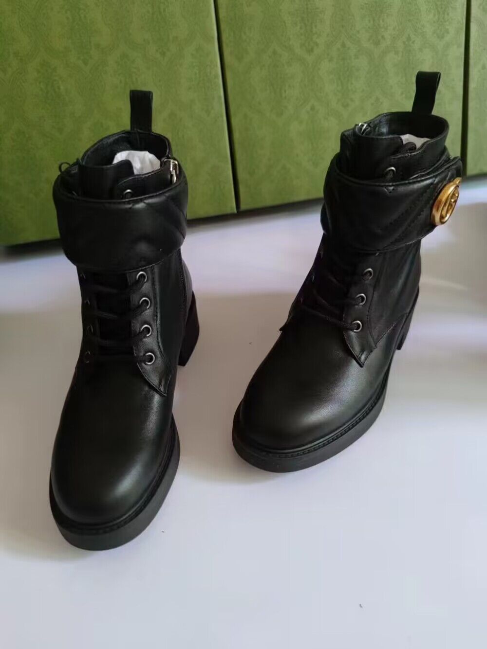 Gucci Women Ankle Boot With Double G G36022 Black Gucci Women Ankle Boot With Double G G36022 Black