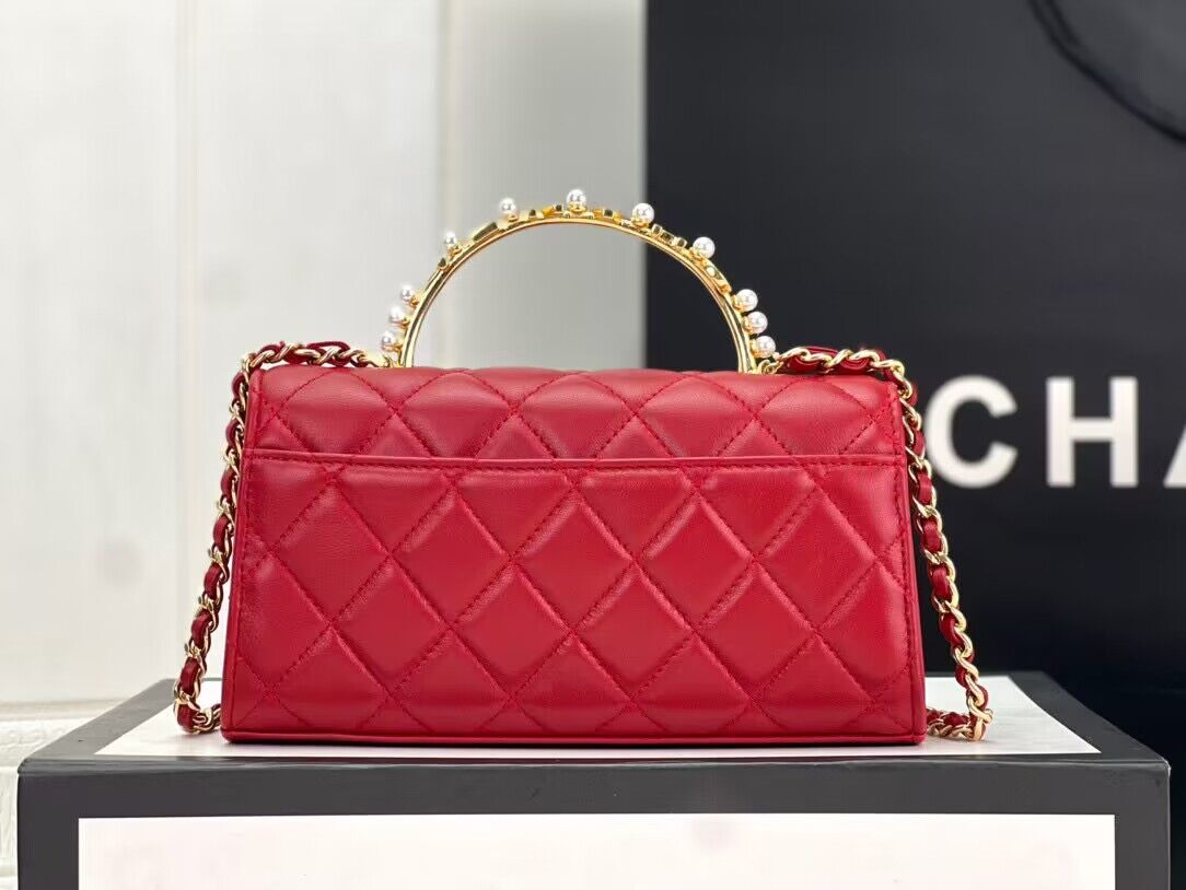 CHANEL 22B Kelly Pearl Top Handle Bag AP3562 Wine CHANEL 22B Kelly Pearl Top Handle Bag AP3562 Wine