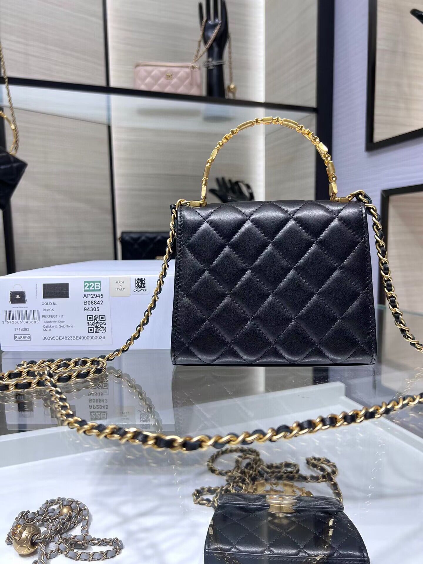 CHANEL 22B Kelly Top Handle Bag AP2945Y Black CHANEL 22B Kelly Top Handle Bag AP2945Y Black