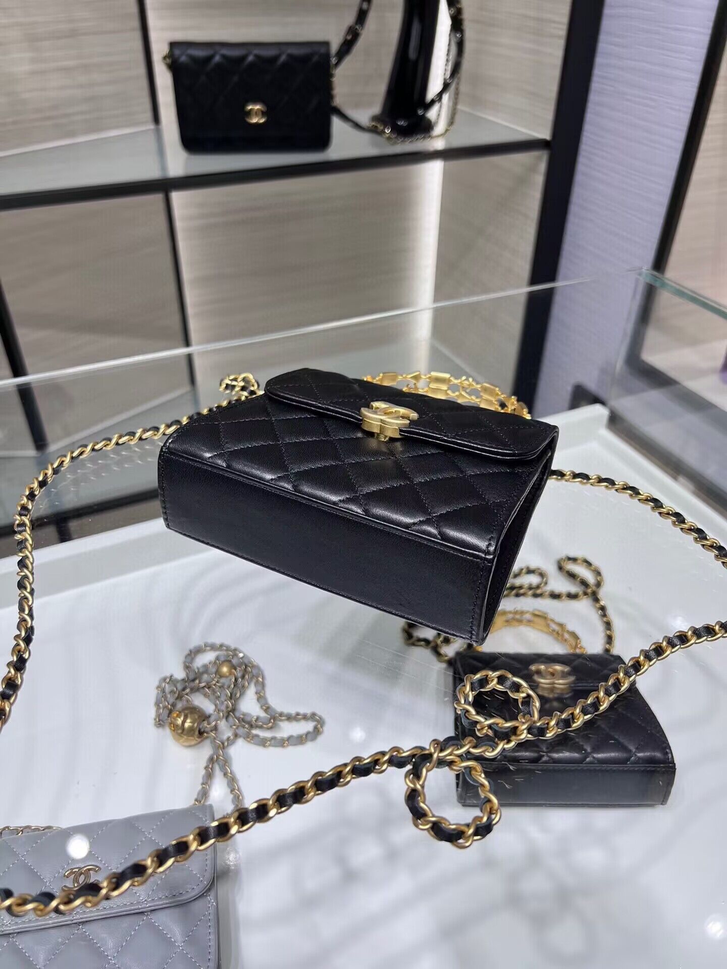 CHANEL 22B Kelly Top Handle Bag AP2945Y Black CHANEL 22B Kelly Top Handle Bag AP2945Y Black