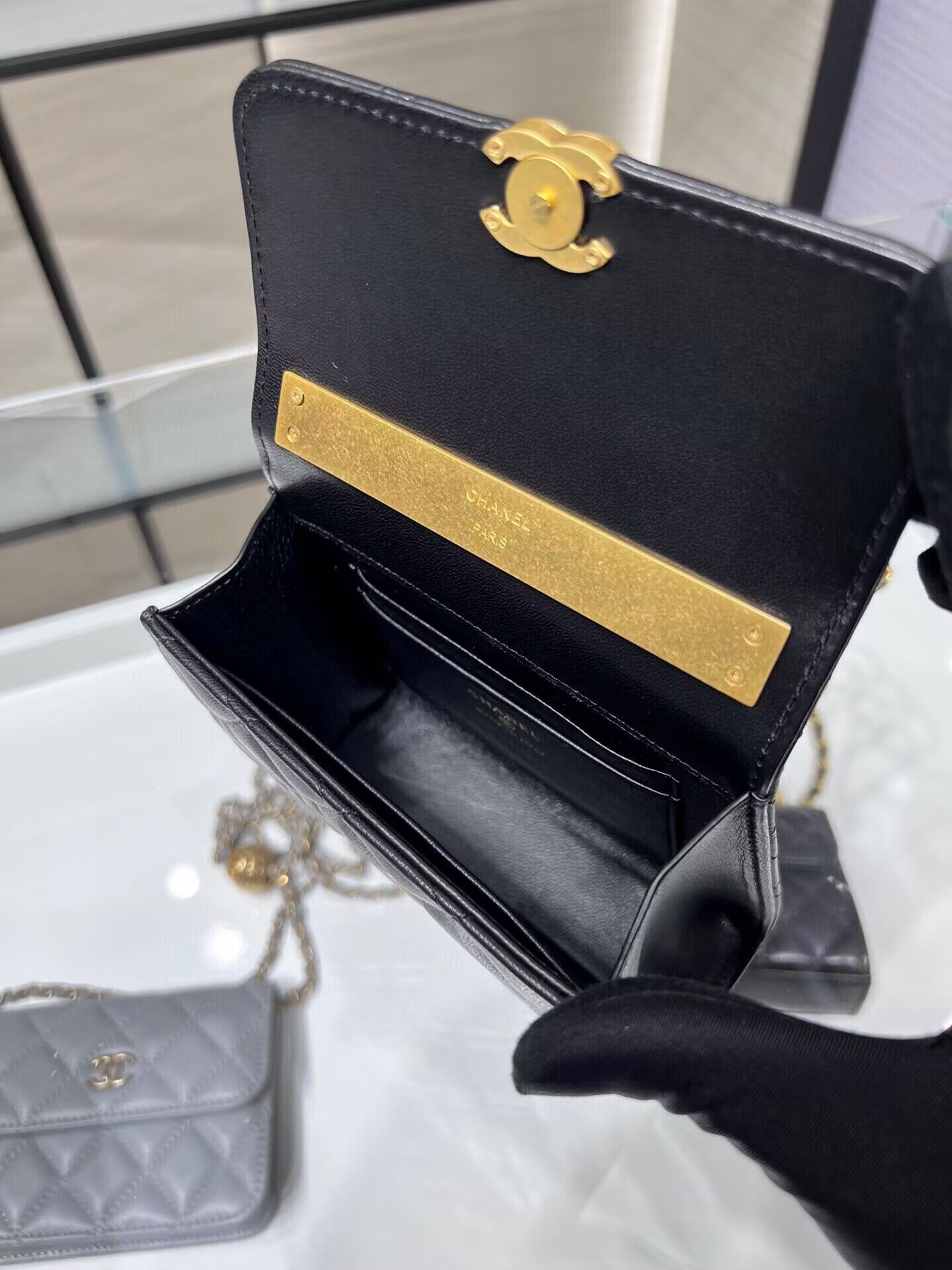 CHANEL 22B Kelly Top Handle Bag AP2945Y Black CHANEL 22B Kelly Top Handle Bag AP2945Y Black