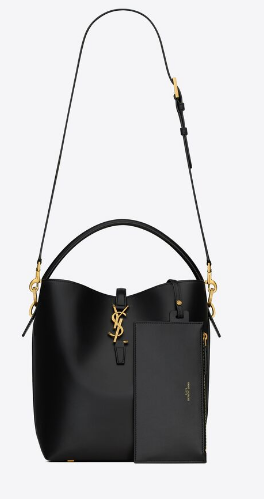 SAINT LAURENT LE 37 IN SHINY LEATHER 7428282 BLACK SAINT LAURENT LE 37 IN SHINY LEATHER 7428282 BLACK