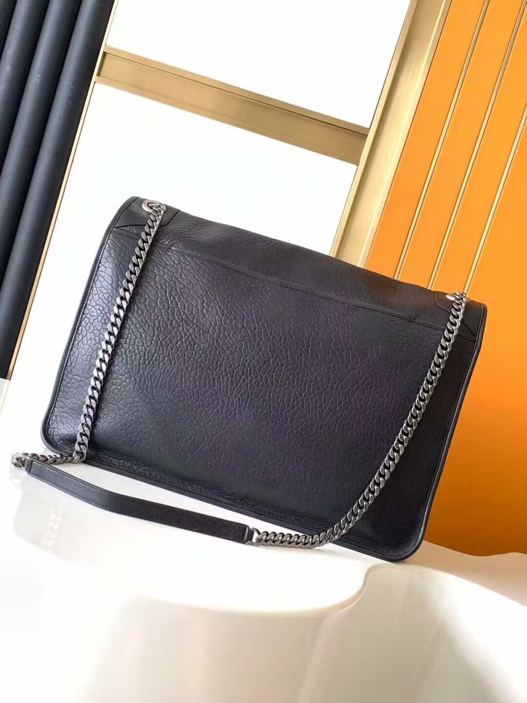 SAINT LAURENT NIKI OVERSIZED IN GRAINED LAMBSKIN 755857 BLACK SAINT LAURENT NIKI OVERSIZED IN GRAINED LAMBSKIN 755857 BLACK