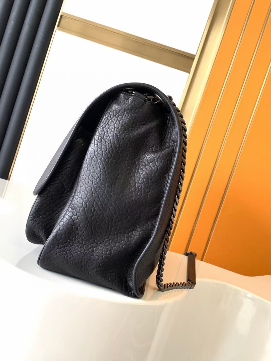 SAINT LAURENT NIKI OVERSIZED IN GRAINED LAMBSKIN 755857 BLACK SAINT LAURENT NIKI OVERSIZED IN GRAINED LAMBSKIN 755857 BLACK