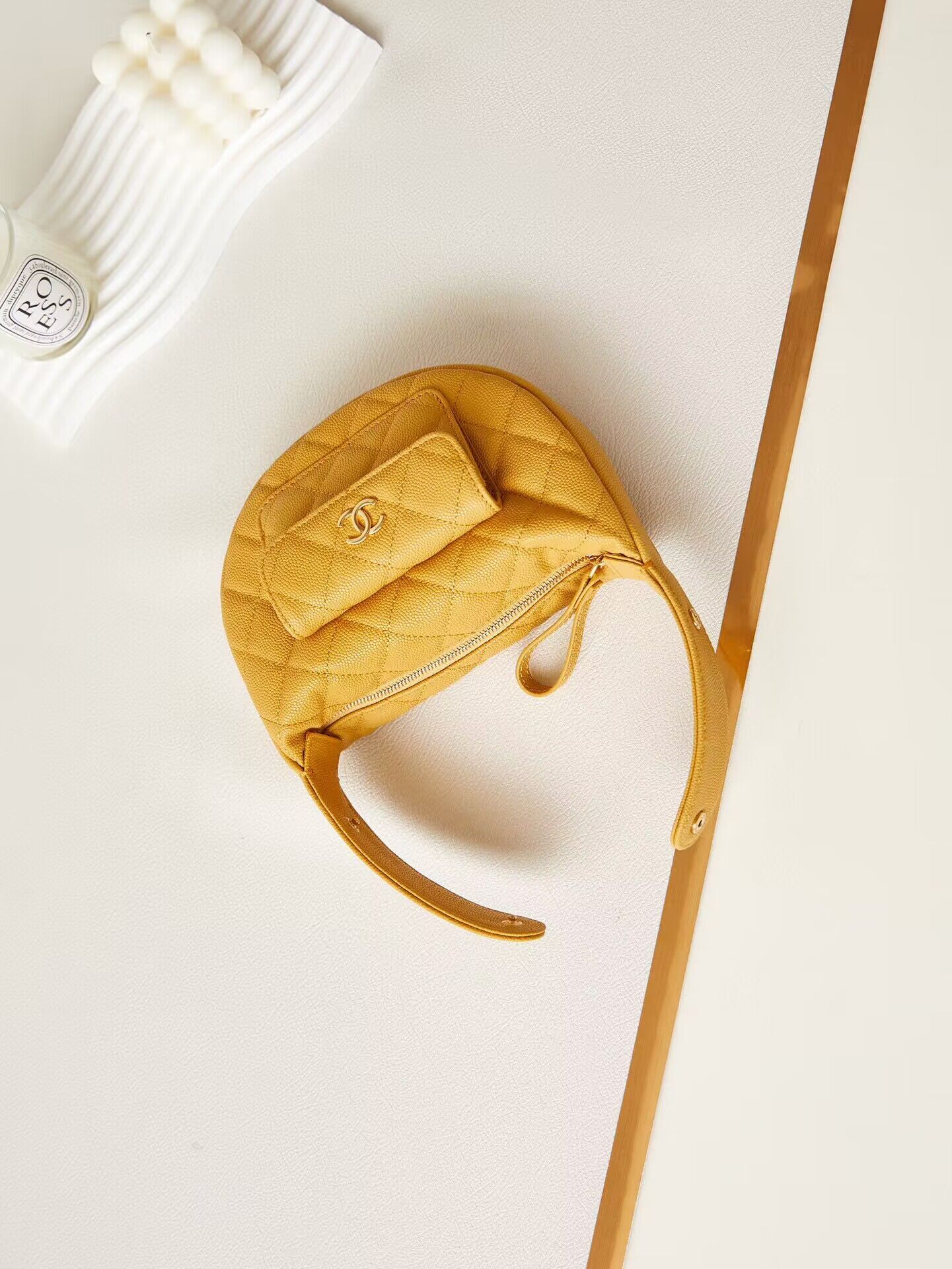 Chanel Caviar Quilted Polly Pocket AP3467 Yellow Chanel Caviar Quilted Polly Pocket AP3467 Yellow