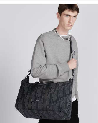 DIOR WEEKENDER 40 BAG Black Maxi Dior Oblique Jacquard 1ESDU134 DIOR WEEKENDER 40 BAG Black Maxi Dior Oblique Jacquard 1ESDU134