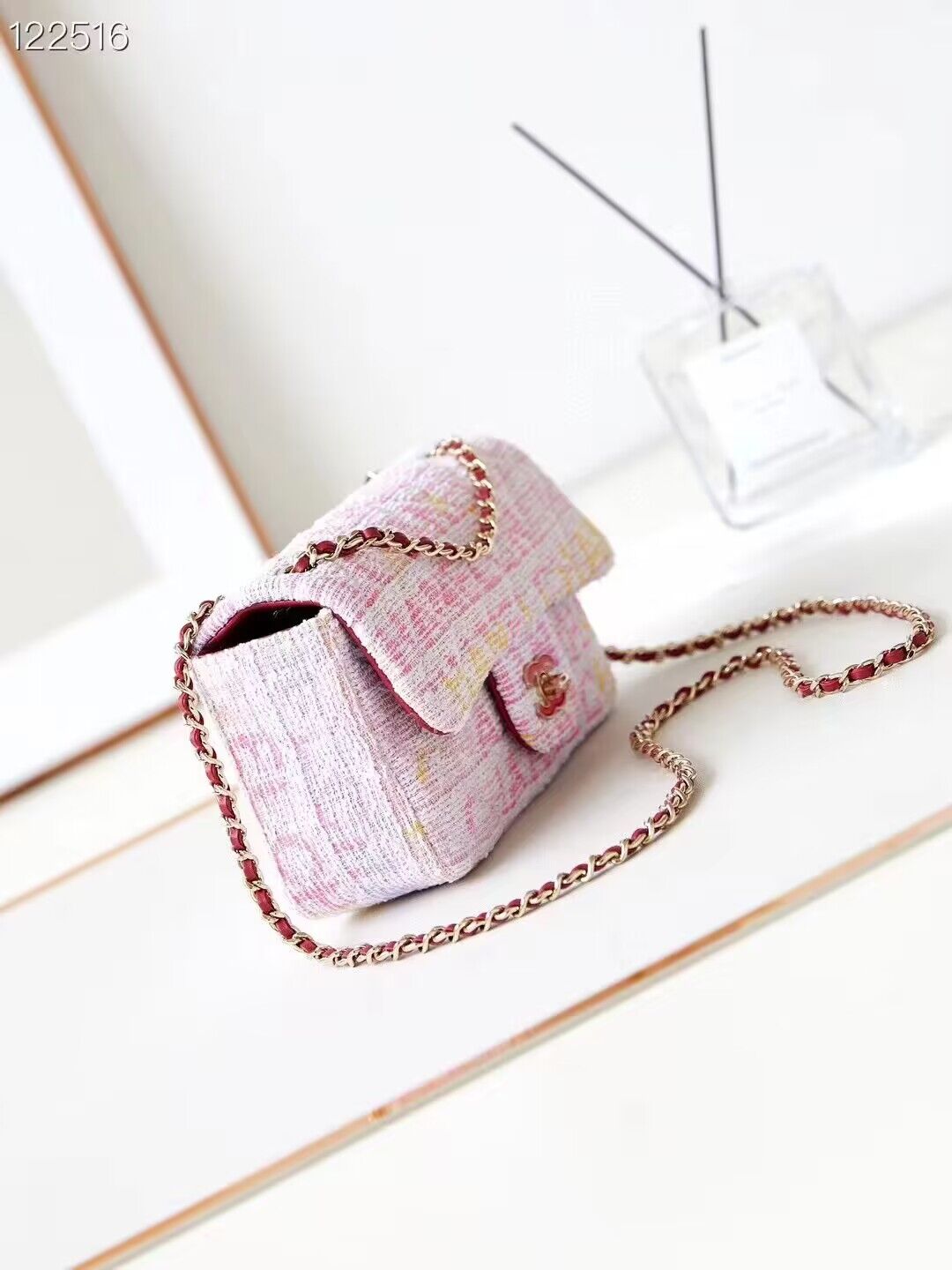 Chanel 24C Mini CocoTweed CLUTCH WITH CHAIN AS4152 Pink Chanel 24C Mini CocoTweed CLUTCH WITH CHAIN AS4152 Pink