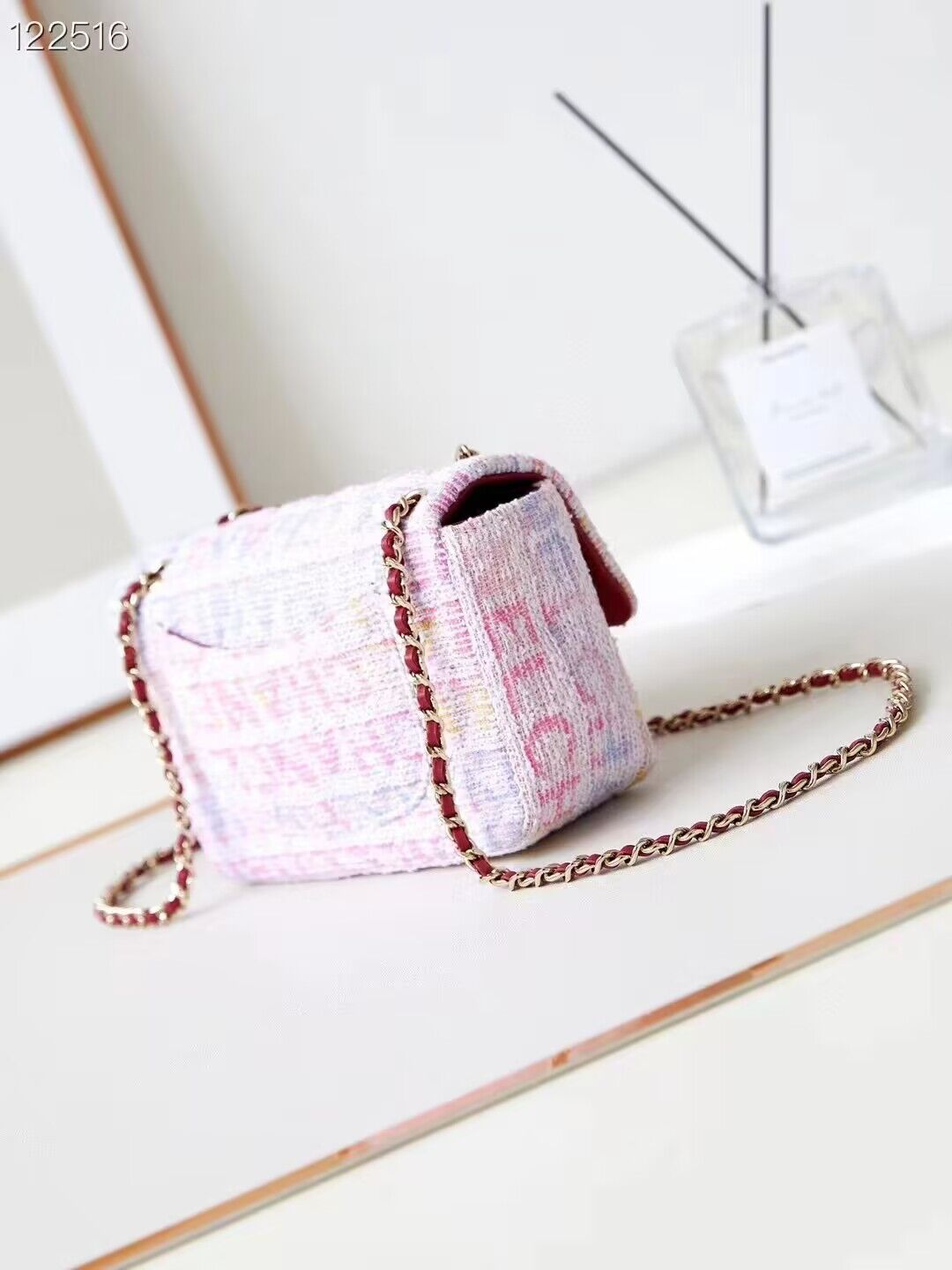 Chanel 24C Mini CocoTweed CLUTCH WITH CHAIN AS4152 Pink Chanel 24C Mini CocoTweed CLUTCH WITH CHAIN AS4152 Pink