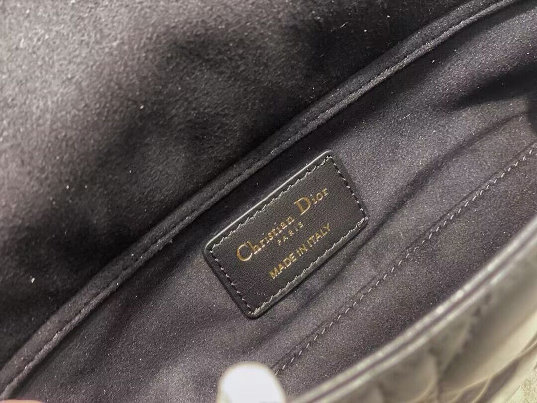 Dior Medium LADY D-JOY BAG Original Calfskin Leather 0540 Black Dior Medium LADY D-JOY BAG Original Calfskin Leather 0540 Black