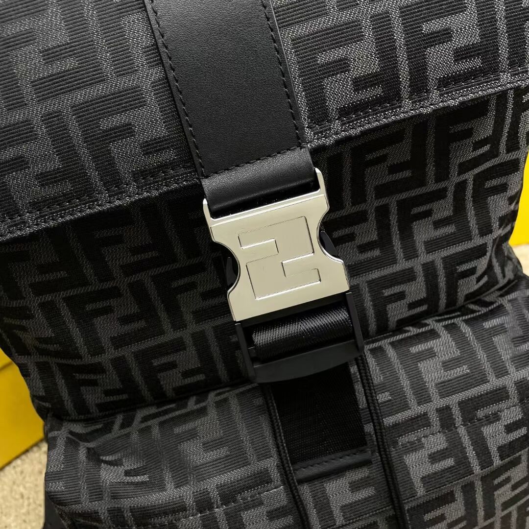 FF Jacquard Fendi Strike Medium fabric backpack F7602 BLACK FF Jacquard Fendi Strike Medium fabric backpack F7602 BLACK