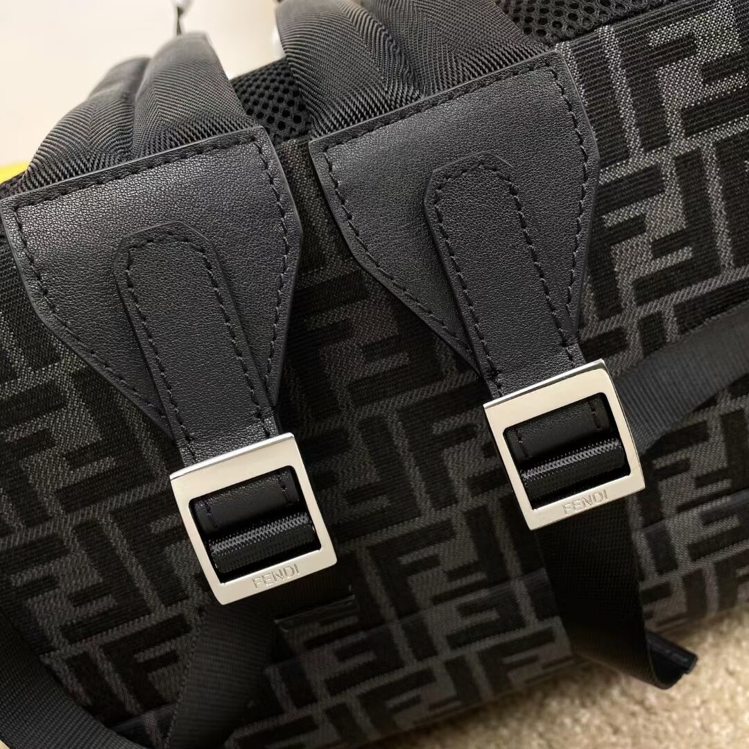 FF Jacquard Fendi Strike Medium fabric backpack F7602 BLACK FF Jacquard Fendi Strike Medium fabric backpack F7602 BLACK