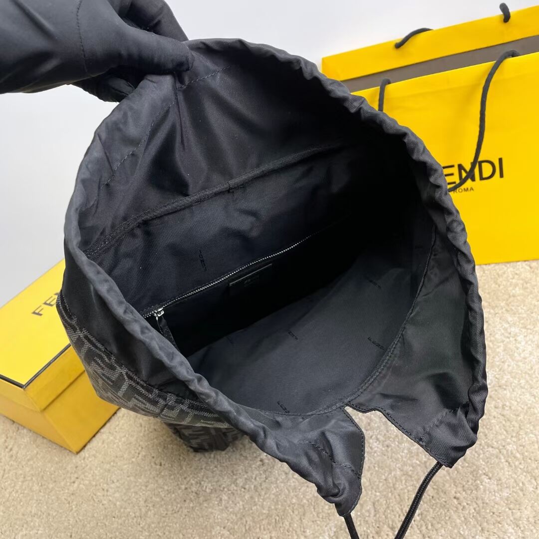 FF Jacquard Fendi Strike Medium fabric backpack F7602 BLACK FF Jacquard Fendi Strike Medium fabric backpack F7602 BLACK