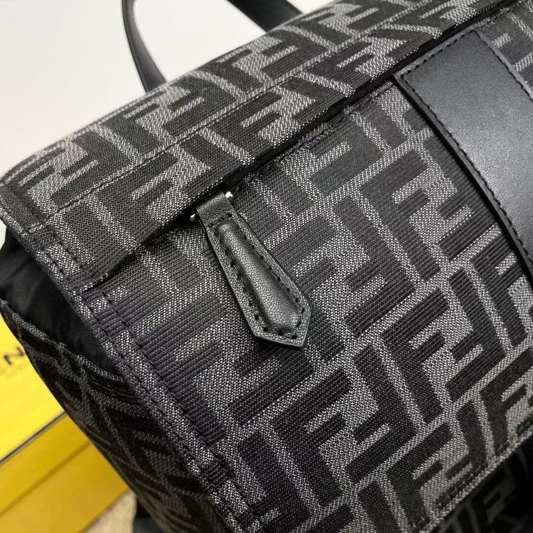 FF Jacquard Fendi Strike Medium fabric backpack F7602 BLACK FF Jacquard Fendi Strike Medium fabric backpack F7602 BLACK