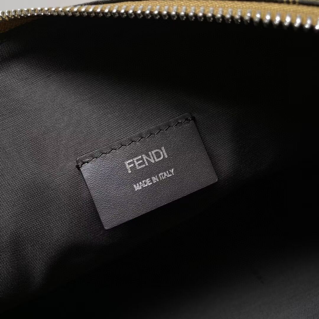 Fendi After FF Camellia-colored leather bag with laser-cut FF F7604 brown Fendi After FF Camellia-colored leather bag with laser-cut FF F7604 brown