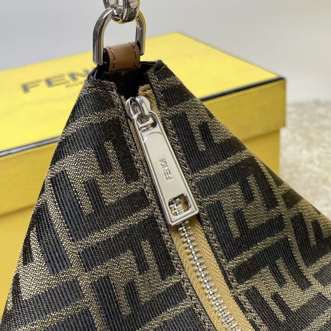 Fendi After FF Camellia-colored leather bag with laser-cut FF F7604 brown Fendi After FF Camellia-colored leather bag with laser-cut FF F7604 brown