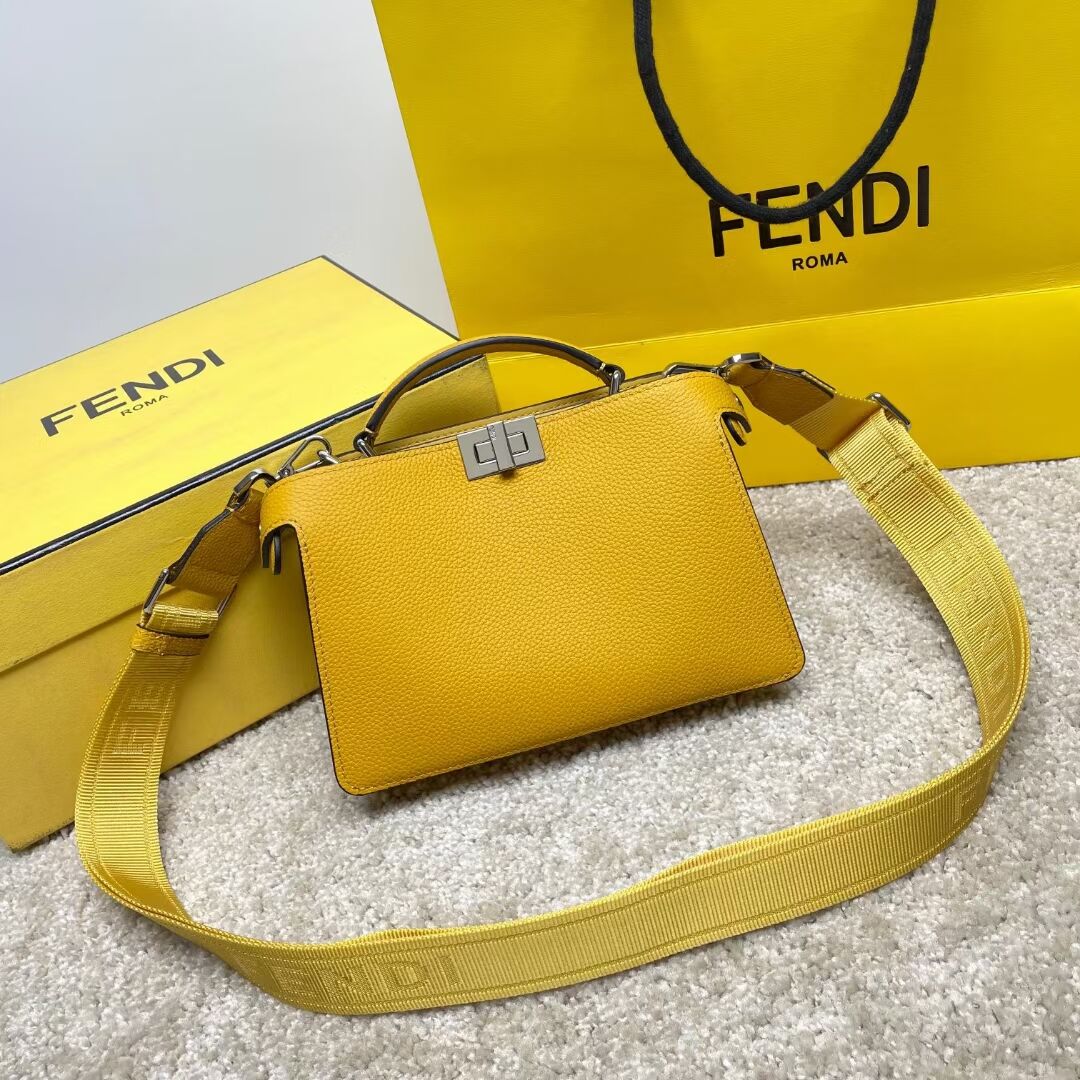 Fendi Peekaboo ISeeU XCross leather bag 7VA582A Yellow Fendi Peekaboo ISeeU XCross leather bag 7VA582A Yellow