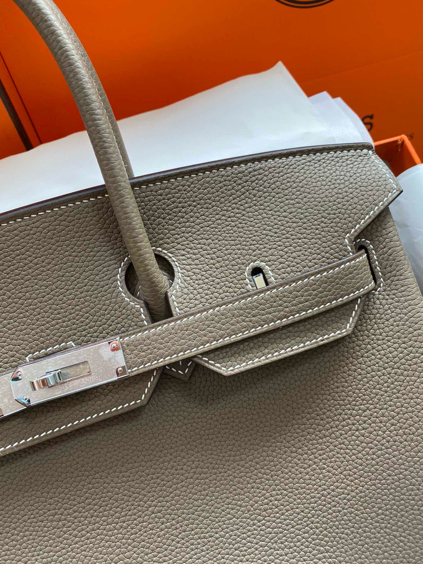 Hermes Birkin Tote Bag Original Togo Leather BK35 Elephant Gray Hermes Birkin Tote Bag Original Togo Leather BK35 Elephant Gray