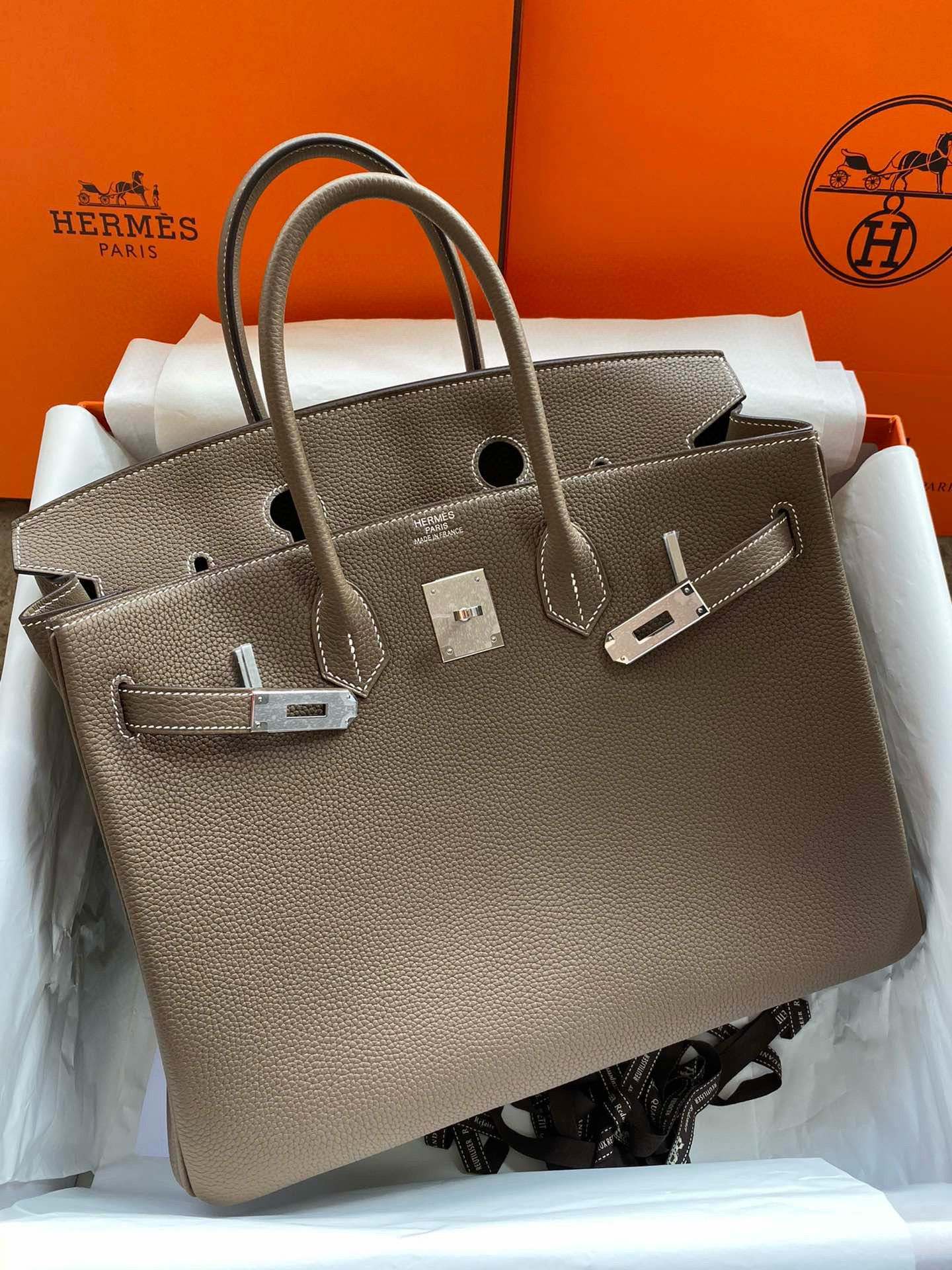Hermes Birkin Tote Bag Original Togo Leather BK35 Elephant Gray Hermes Birkin Tote Bag Original Togo Leather BK35 Elephant Gray
