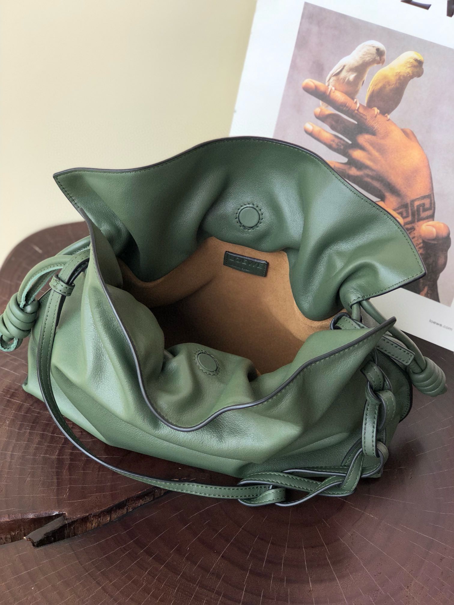 Loewe Flamenco Clutch Bag Original Leather LE0556 Dark green Loewe Flamenco Clutch Bag Original Leather LE0556 Dark green