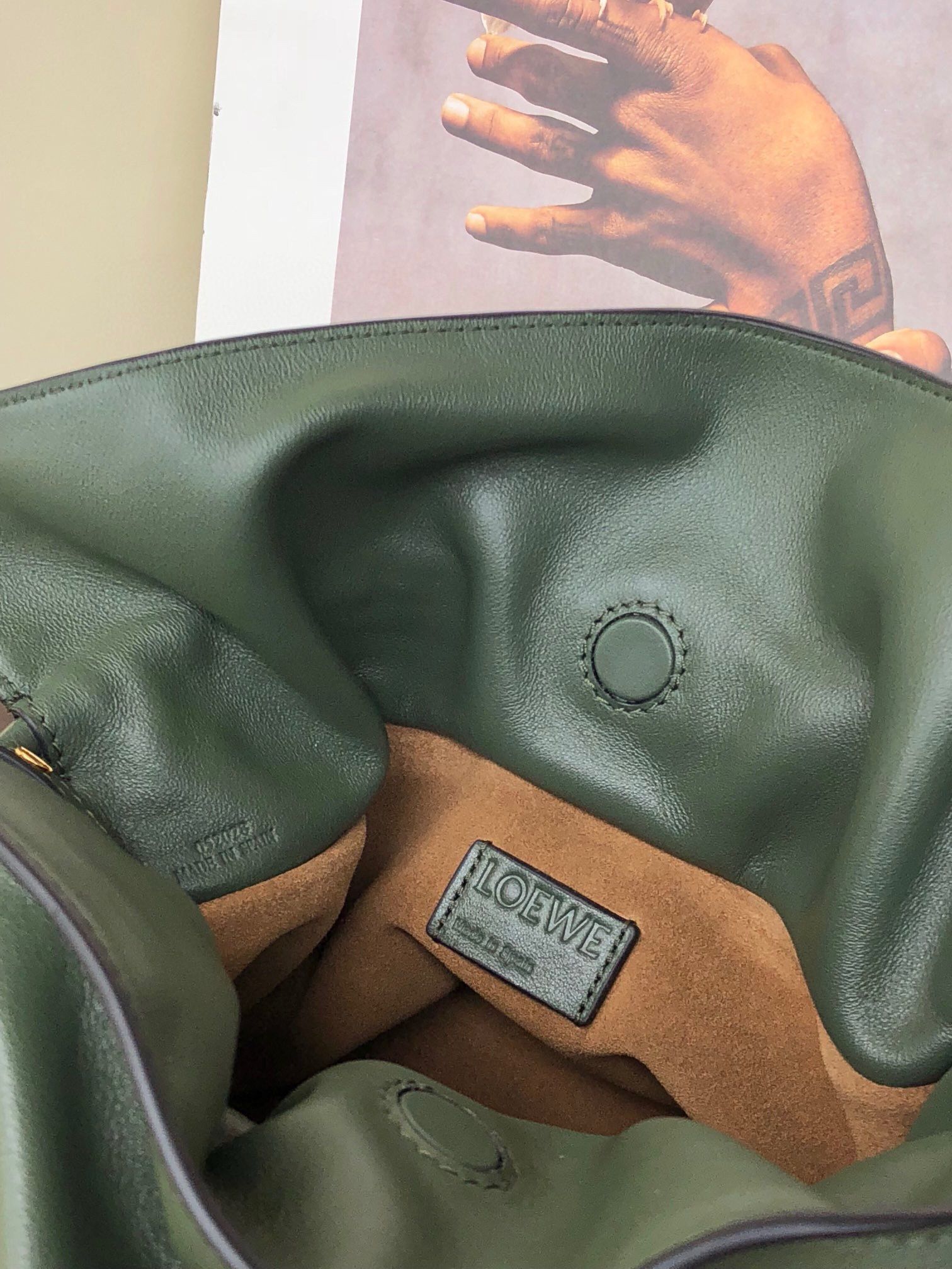 Loewe Flamenco Clutch Bag Original Leather LE0556 Dark green Loewe Flamenco Clutch Bag Original Leather LE0556 Dark green