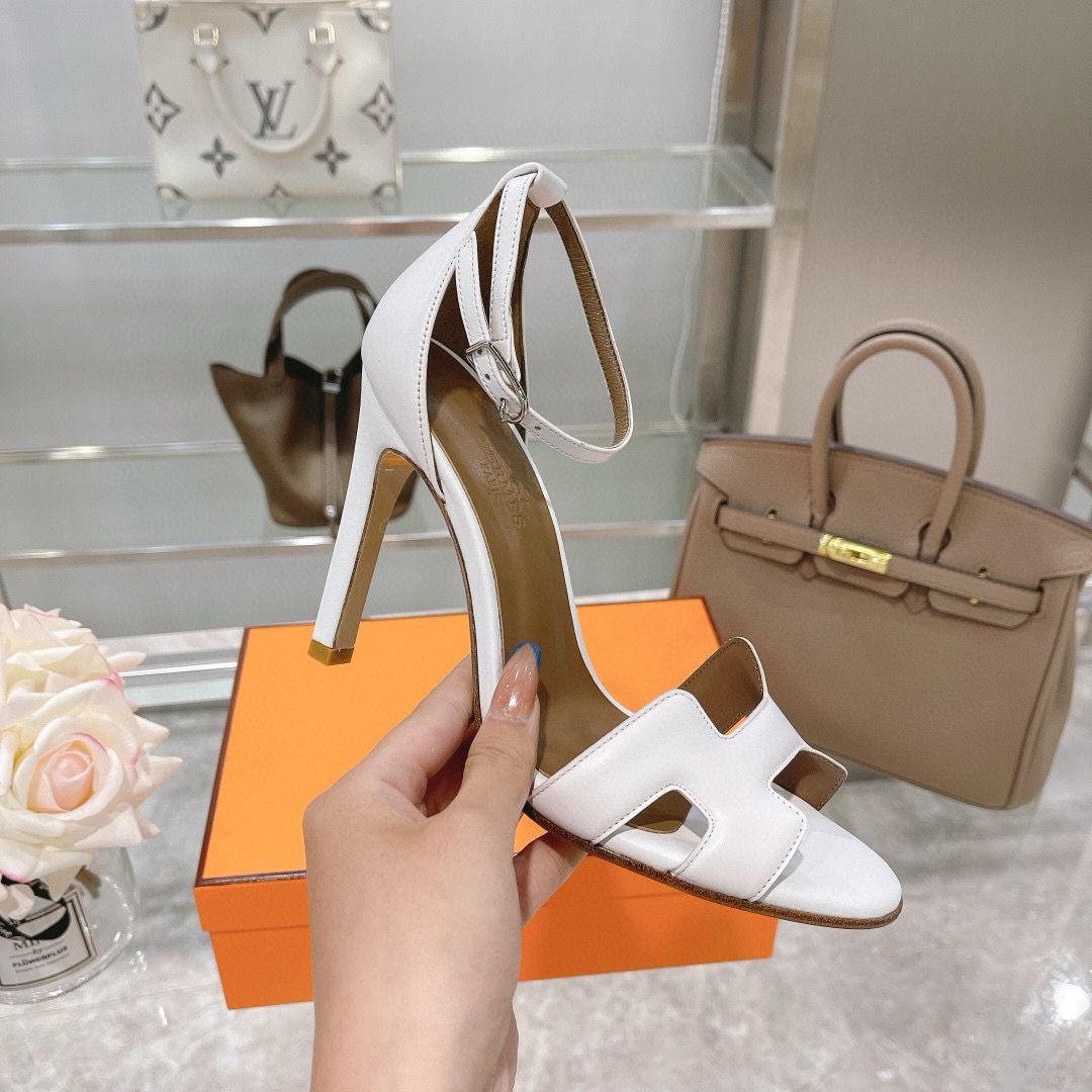 Hermes Shoes 10.5CM Heels HMS00589 White Hermes Shoes 10.5CM Heels HMS00589 White