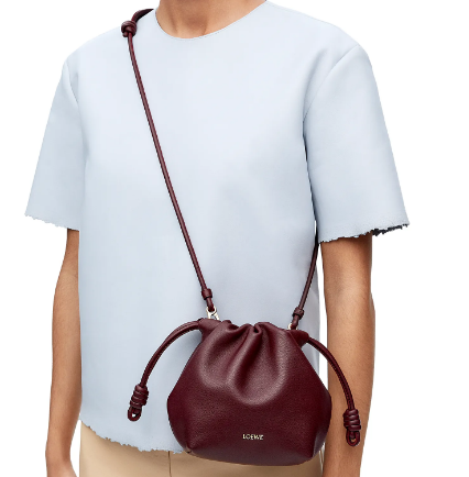 Loewe Mini Napa Lamb Leather Flamenco Purse A914C Burgundy Loewe Mini Napa Lamb Leather Flamenco Purse A914C Burgundy