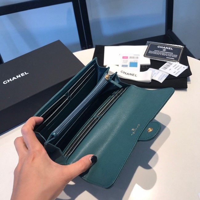 CHANEL FLAP WALLET 31505 Dark Green