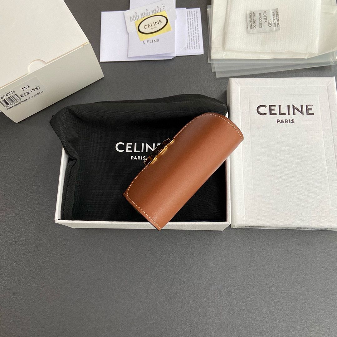 Celine SMALL WALLET TRIOMPHE IN SHINY CALFSKIN 10D783 BROWN Celine SMALL WALLET TRIOMPHE IN SHINY CALFSKIN 10D783 BROWN