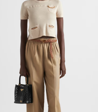 Prada Panier leather mini-bag with cut-out motif 1BA217 black Prada Panier leather mini-bag with cut-out motif 1BA217 black