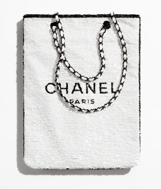 Chanel SHOPPING BAG AS4856 White & Black Chanel SHOPPING BAG AS4856 White & Black