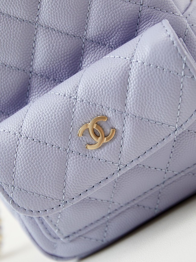 Chanel MINI BACKPACK AP3753 Grained Calfskin & Gold-Tone Metal light purple