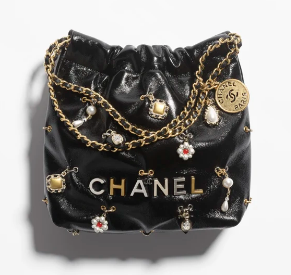 CHANEL 22 MINI HANDBAG AS3980 black&Enamel CHANEL 22 MINI HANDBAG AS3980 black&Enamel