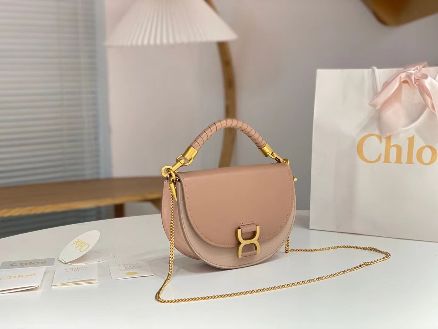 CHLOE Small leather shoulder bag CL225156 pink CHLOE Small leather shoulder bag CL225156 pink