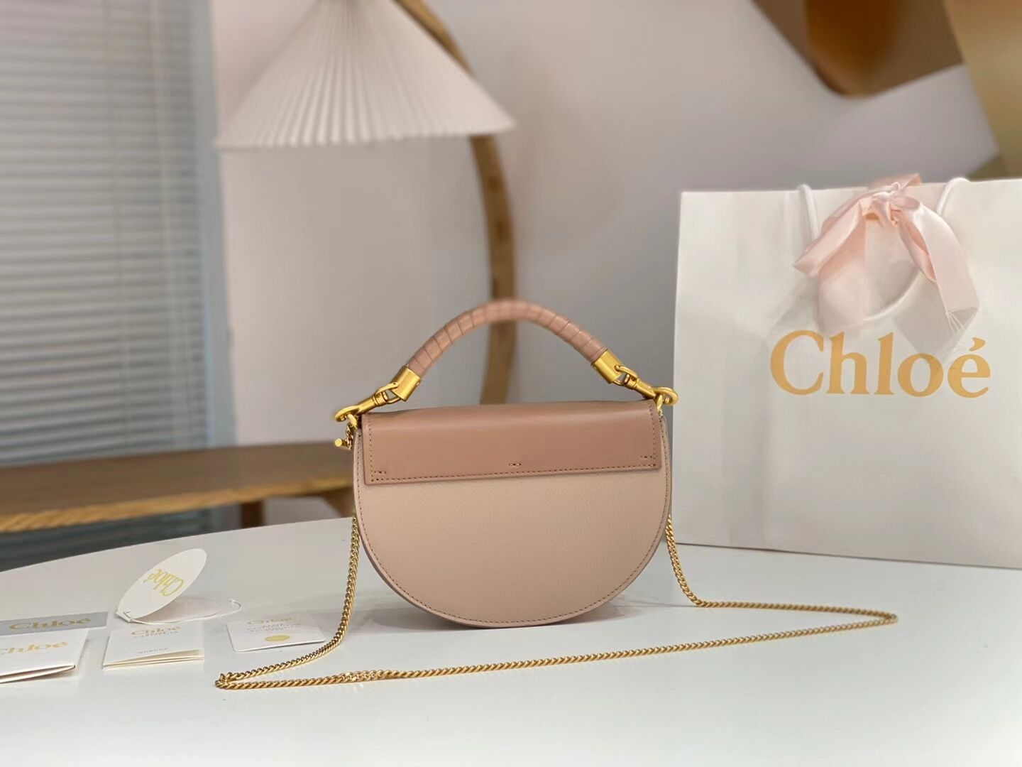 CHLOE Small leather shoulder bag CL225156 pink CHLOE Small leather shoulder bag CL225156 pink