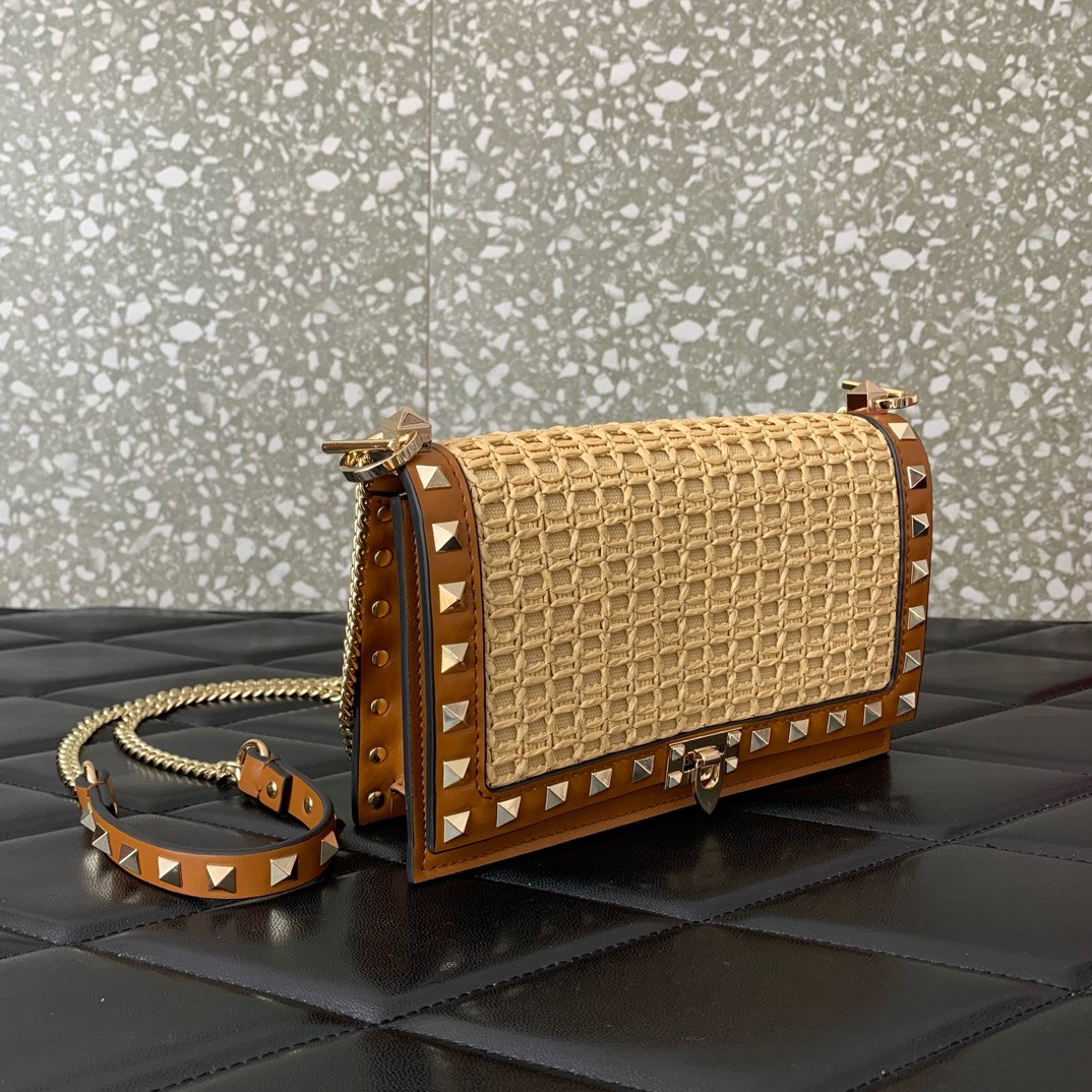 VALENTINO VLOGO SIGNATURE RAFFIA Mini Shoulder Bag 0571 brown VALENTINO VLOGO SIGNATURE RAFFIA Mini Shoulder Bag 0571 brown