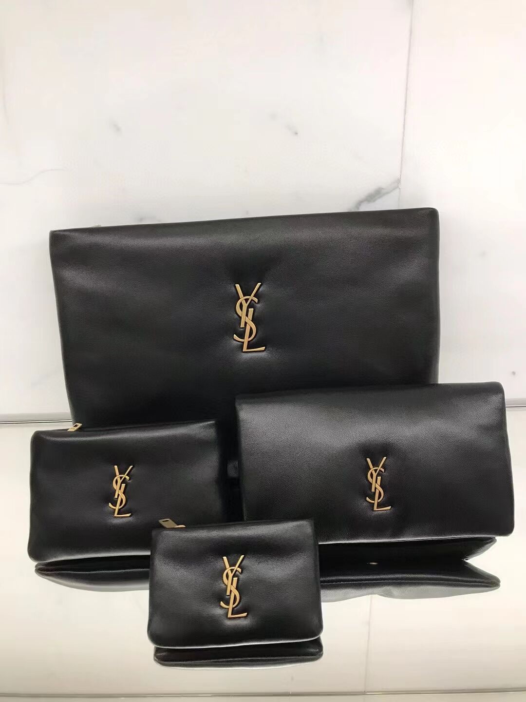 SAINT LAURENT CALYPSO LARGE POUCH IN LAMBSKIN 778943 black SAINT LAURENT CALYPSO LARGE POUCH IN LAMBSKIN 778943 black