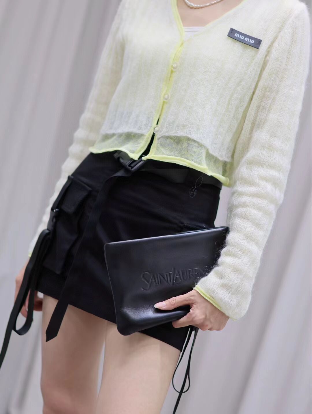 SAINT LAURENT CALYPSO SMALL POUCH IN LAMBSKIN 765025-1 black SAINT LAURENT CALYPSO SMALL POUCH IN LAMBSKIN 765025-1 black