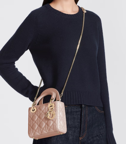 Mini Lady Dior Bag Blush Cannage Lambskin M0505ON Mini Lady Dior Bag Blush Cannage Lambskin M0505ON